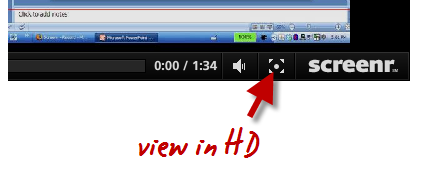 How to PowerPoint - view Screenr videos in HD