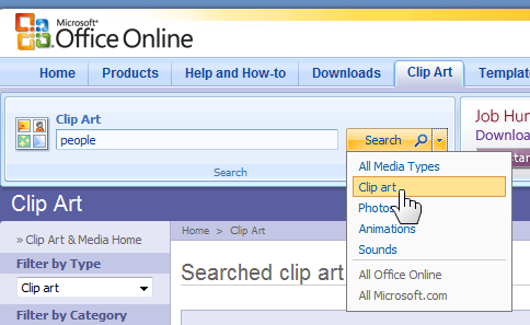 How to PowerPoint - search for clip art