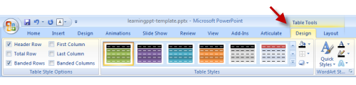 How to PowerPoint - table tools ribbon How to PowerPoint - table tools ribbon