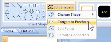 How to PowerPoint - convert to freefrom in PowerPoint 2007