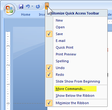 How to PowerPoint - quick access toolbar