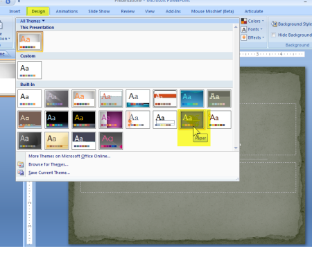 How to PowerPoint - from inside an open PowerPoint file