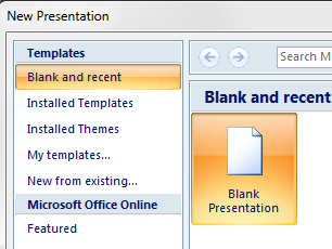 How to PowerPoint - start blank presentation