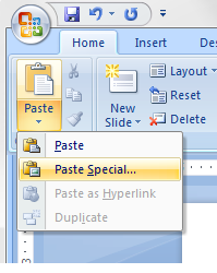 How to PowerPoint - paste special in PowerPoint