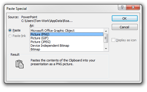 How to PowerPoint - paste special choices in PowerPoint